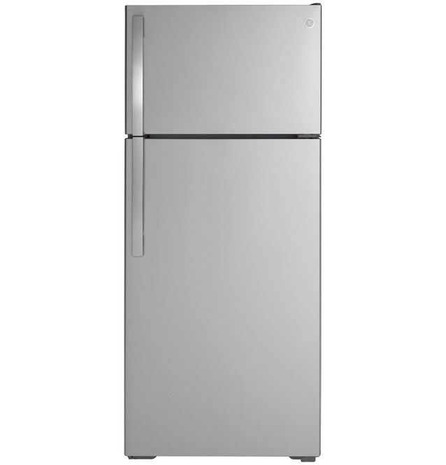 GE® 28" 17.5 Cu. Ft. Stainless Steel Top Freezer Refrigerator