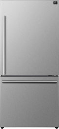 FORNO® Milano Espresso 31" 17.2 Cu. Ft. Stainless Steel Counter Depth Bottom Freezer Refrigerator