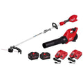 Milwaukee M18 FUEL 120 MPH 500 CFM 18V Brushless Cordless Battery Powered Blower Kit w/ String Trimmer, Batteries, Charger 3017-21HD-3016-21ST